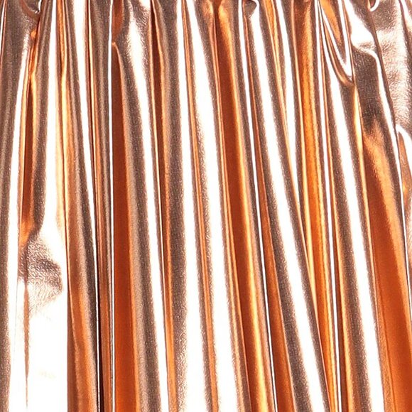 Callie Lives Rose Gold Future: Viccolo Accordion Pleated Metallic Mini Skirt OS - Picture 4 of 4